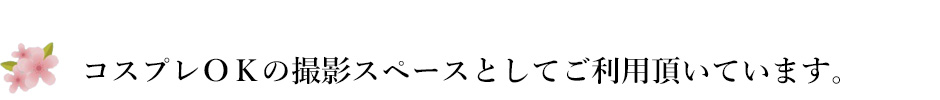 撮影スペースとしてご利用頂いています。
